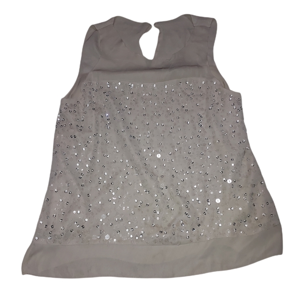 Ann Taylor 0 Sequin Rhinestone Tank Top Shirt Blouse Tank